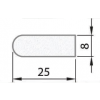 Exiwood Solid Parting Bead 25mm x 8mm x 3m White (Pack 10)