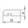 Exiwood T Slot Parting Bead 25mm x 8mm x 3m White (Pack 10)